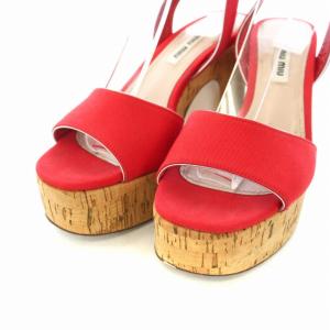miumiu サンダル コルクソール ストラップ 35.5 22.5cm 赤 レッド