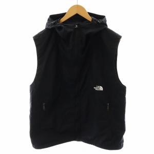 THE NORTH FACE Compact Hooded Vest コンパクトフーデッドベスト ジップアップ ロゴ M 黒 ブラック NP22335R