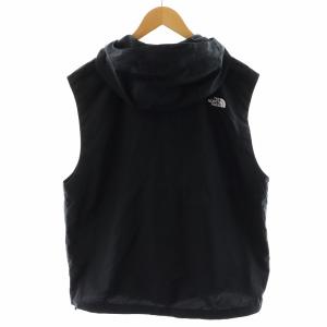 THE NORTH FACE Compact Hooded Vest コンパクトフーデッドベスト ジップアップ ロゴ M 黒 ブラック NP22335R