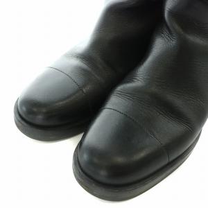 JIL SANDER ジョッキーブーツ ロング レザー 35 22.0cm 黒 ブラック