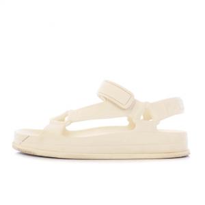 FENDI ROMA フラットサンダル アンクルストラップ ラバー 37 24cm アイボリー