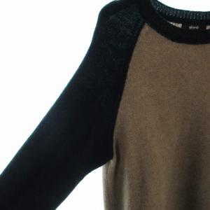 glamb ニット セーター ヤカ プルオーバー 長袖 バイカラー ベージュ 緑 グリーン