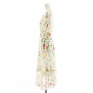 VIVIENNE TAM ワンピース ロング丈 半袖 花柄 42 XL ピンク 青 ブルー 白 ホワイト