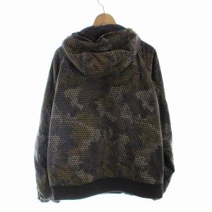 Columbia ダウンパーカージャケット フーディー 千鳥柄 中綿 ジップアップ 長袖 M 茶 ブラウン