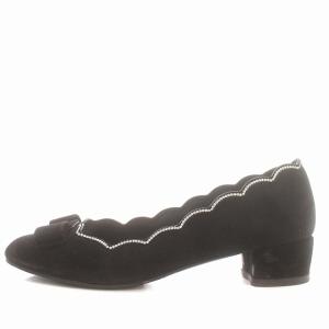 Salvatore Ferragamo パンプス スエード ヴァラ リボン 6.5 23.5cm 黒 ブラック /G