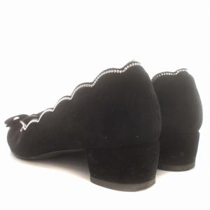 Salvatore Ferragamo パンプス スエード ヴァラ リボン 6.5 23.5cm 黒 ブラック /G