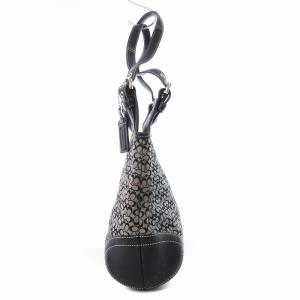 COACH ミニシグネチャー ハンドバッグ レザー キャンバス 総柄 ロゴ 鞄 グレー 7025