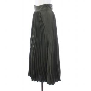 Mame Kurogouchi 22AW Curved Pleated Flared Skirt 1 グリーン MM22FW-SK042