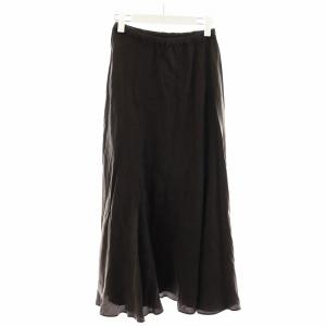 Plage 23AW Washable Fibril フレアスカート ロング丈 36 S 茶 ブラウン 23060922107230