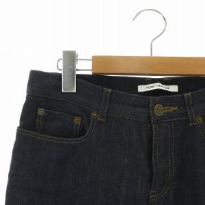 FOXEY NEW YORK デニムパンツ ジーンズ ジップフライ ストレッチ 38 S 紺 ネイビー