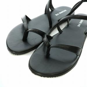 GALERIE VIE ベアサンダル フラット レザー ストラップ トング 37 23.5cm~24.0cm 黒 ブラック 27-01-22-01014