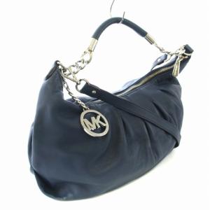 MICHAEL Michael Kors ハンドバッグ ショルダーバッグ 2WAY レザー チャーム付き 紺 ネイビー