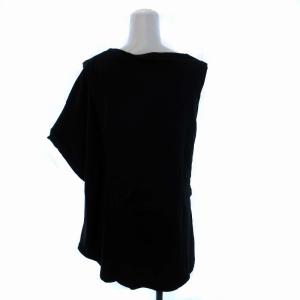 ENFOLD アシンメトリーシャツ カットソー 変形 プルーオーバ 38 M 黒 ブラック 3009S280-1420