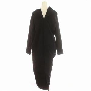 ENFOLD 20SS シャツワンピース ロング アシンメトリー 長袖 36 S ネイビー 紺