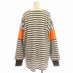 ENFOLD 22AW SHIRT LAYERED BORDER PULLOVER ロンT ボーダー カットソー 長袖 38 M ネイビー