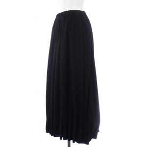 ENFOLD 22AW PEライトジョーゼット ゴムタックSKIRT ロングスカート 36 S 黒 ブラック 300FA231-0480