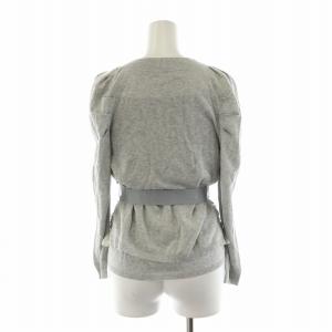 EPOCA タグ付き アンサンブル ニット タンクトップ カーディガン 薄手 スパンコール フリル リボン 長袖 ITL40 S グレー