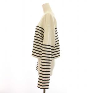 EVERYDAY I LIKE 23SS Cropped Stripe Tシャツ カットソー 長袖 ボーダー クロップド丈 コットン 白 ホワイト 黒 ブラック