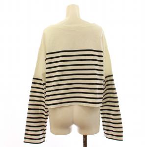 EVERYDAY I LIKE 23SS Cropped Stripe Tシャツ カットソー 長袖 ボーダー クロップド丈 コットン 白 ホワイト 黒 ブラック