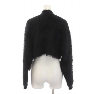 CELFORD 22AW ファーライクニットボレロ カーディガン 羽織り 長袖 F 黒 ブラック