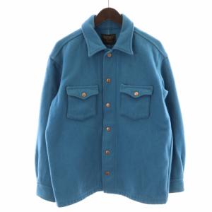 KINKY JEANS ジャケット ステンカラー シングル ノーベント ウール 青 ブルー