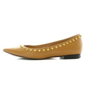 PELLICO ANIMA 10 フラットシューズ パンプス スタッズ レザー ポインテッドトゥ 37 24.0cm ベージュ 0038