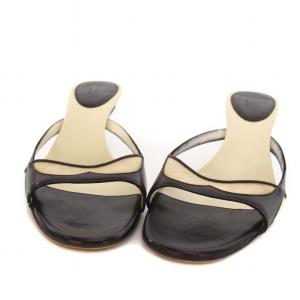 GUCCI サンダル ミュール ローヒール 36C 23cm 黒 ブラック アイボリー