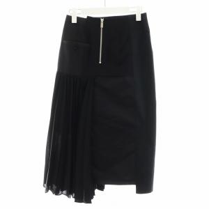 sacai SUITING SKIRT プリーツ アシンメトリー 0 ブラック