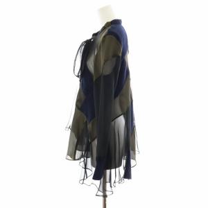 sacai シャツ ニットドッキング シアー 1 オリーブ ネイビー