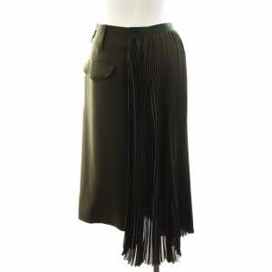 sacai SOLID SATIN SKIRT カーキ