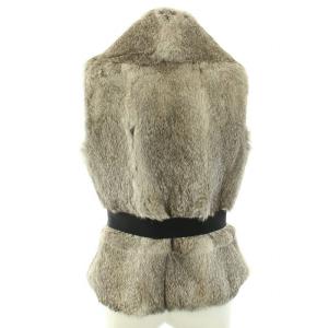 CARVEN ベスト ジレ 前開き ラビットファー ショールカラー 36 S グレー