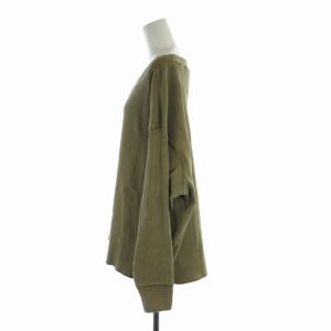 Spick&Span 23AW ヘビーテレコプルオーバー カットソー リブニット オーバーサイズ 長袖 F 茶 ブラウン 23070200309030