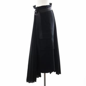 sacai COTTON POPLIN PLEATED SKIRT 1 ブラック