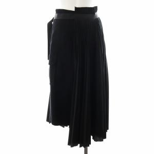 sacai COTTON POPLIN PLEATED SKIRT 1 ブラック