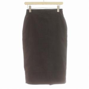 スカート ひざ丈 タイト スリット ウォッシュ加工 1 S グレー /G