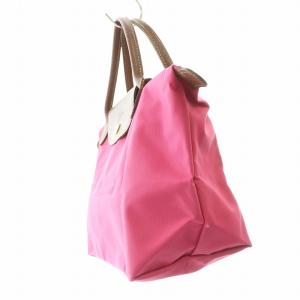 Longchamp ルプリアージュS ハンドバッグ ナイロン レザー 切替 折りたたみ ピンク 黒 ブラック