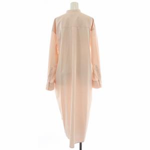 Nave 24SS シャツワンピース マキシ ロング 長袖 バンドカラー 無地 1 S ピンク タグ付き /BB