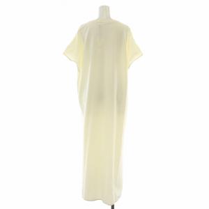 THE RERACS THERERACS ザリラクス 22SS ワンピース マキシ ロング フレンチスリーブ 半袖 クルーネック 無地 38 M アイボリー