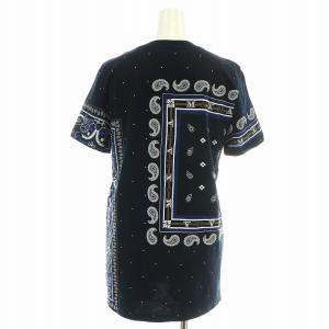 Max Mara 21SS Tシャツ カットソー 半袖 クルーネック ロゴプリント 総柄 ペイズリー S 紺 ネイビー マルチカラー