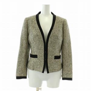 EPOCA ExcellentClassee セットアップ 上下 ノーカラージャケット バイカラー タイトワンピース ひざ丈 半袖 Vネック