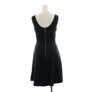kate spade new york ノースリーブワンピース フレア ひざ丈 フロントリボン 2 S 黒 ブラック