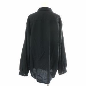 Steven Alan シャツ 長袖 プルオーバー ハーフジップ オーバーサイズ ウール L ダークネイビー 8111-186-0887