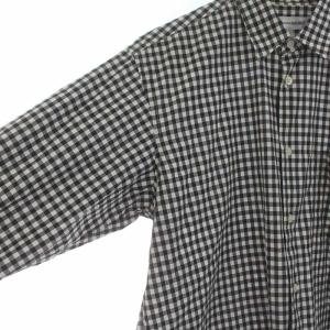COMME des GARCONS SHIRT ギンガムチェックシャツ レギュラーカラー コットン 長袖 S 黒 ブラック FZ-B010