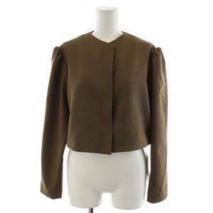 Ameri VINTAGE 23SS COMPACT JACKET SET UP セットアップ 上下 ノーカラージャケット パンツ M 茶 ブラウン