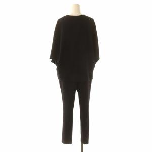 ENFOLD オールインワン ジャンプスーツ タック テーパード ドルマンスリーブ 36 S 紺 ネイビー