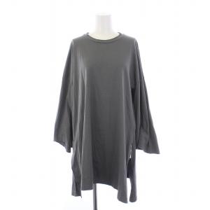 ENFOLD 21AW CUT AND SEWN カットソー 長袖 クルーネック シルク 38 M グレー 300FA280-2200