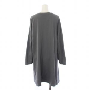 ENFOLD 21AW CUT AND SEWN カットソー 長袖 クルーネック シルク 38 M グレー 300FA280-2200