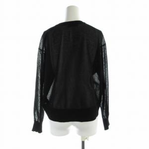 JOURNAL STANDARD relume 24SS ウォッシャブルサマーニットカーディガン シアー シースルー クルーネック 長袖 F 黒 ブラック 24080462832120