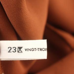 23区 24SS ワンピース ノースリーブ 洗える ストレッチジョーゼット ロング リボン 38 M 赤茶 /G