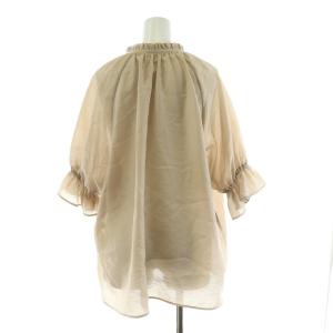 Spick&Span 23AW ハイブリットスタンドフリルブラウス シャツ 半袖 F ベージュ 23051200901030